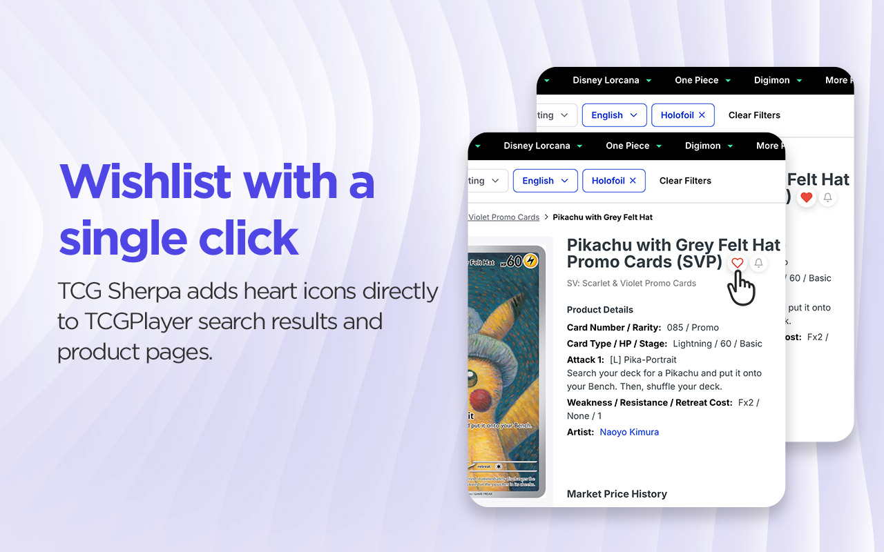 Wishlist with a single click