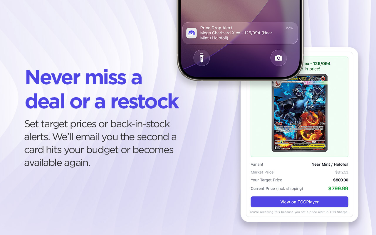 Never miss a deal or a restock